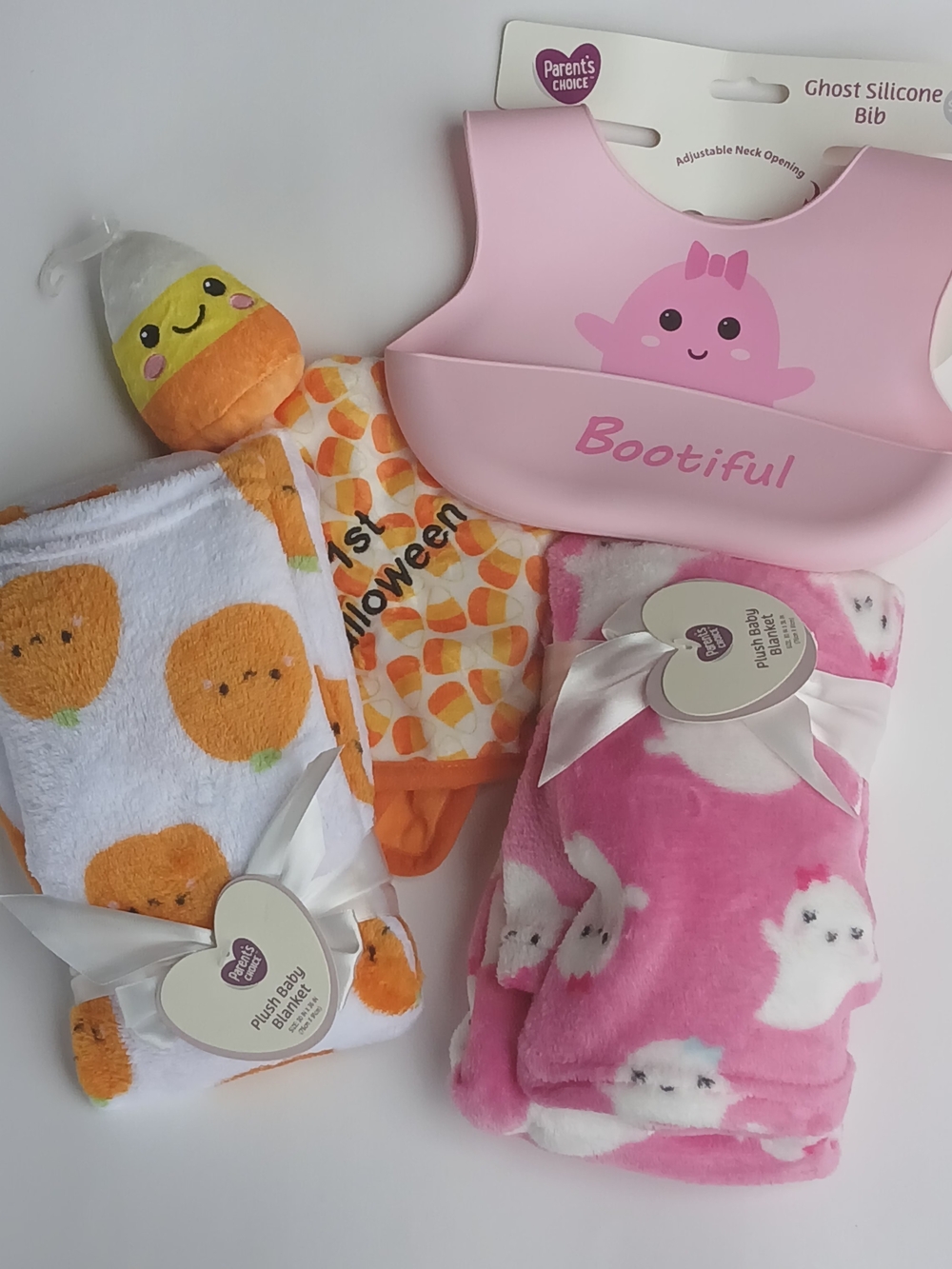 Baby's First Hallowen Set One Bib One Lovey And Two Blankets